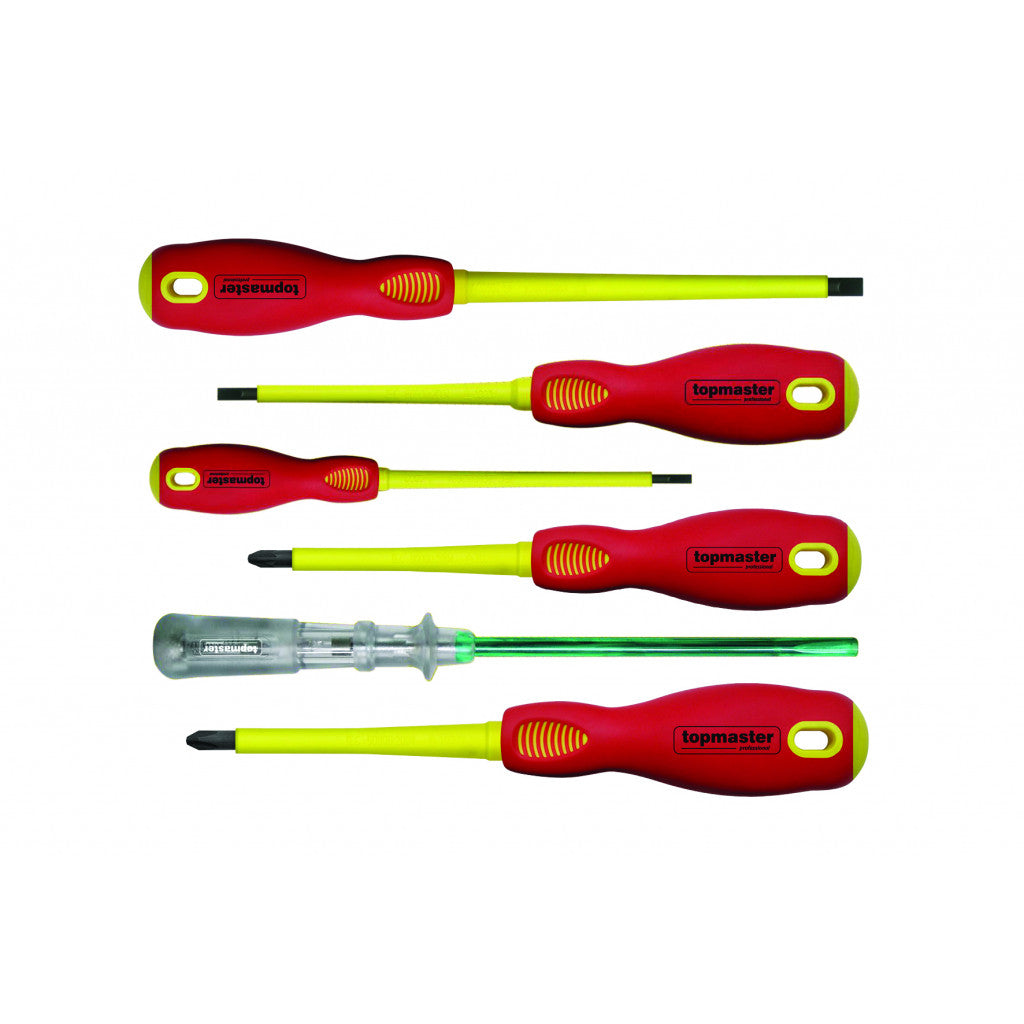 Отвертки изолир. 1000V права и кръст. к-т 6бр Topmaster Professional Top Master Pro BGShopping.net