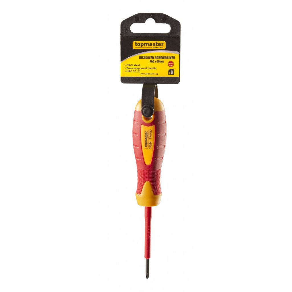 Отвертка изолир. 1000V кръст. Ph0x 60mm CR-V Topmaster Professional Top Master Pro BGShopping.net