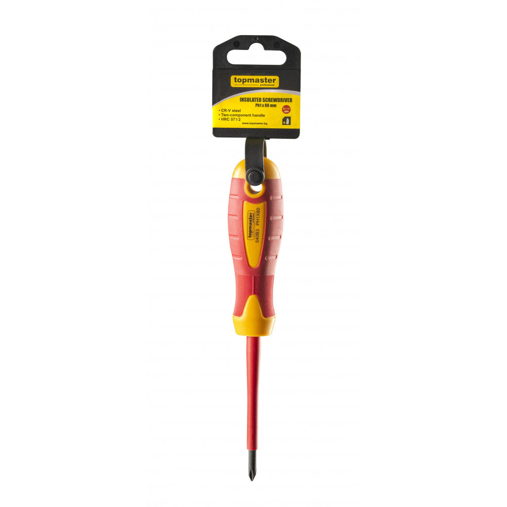 Отвертка изолир. 1000V кръст. Ph1x 80mm CR-V Topmaster Professional Top Master Pro BGShopping.net