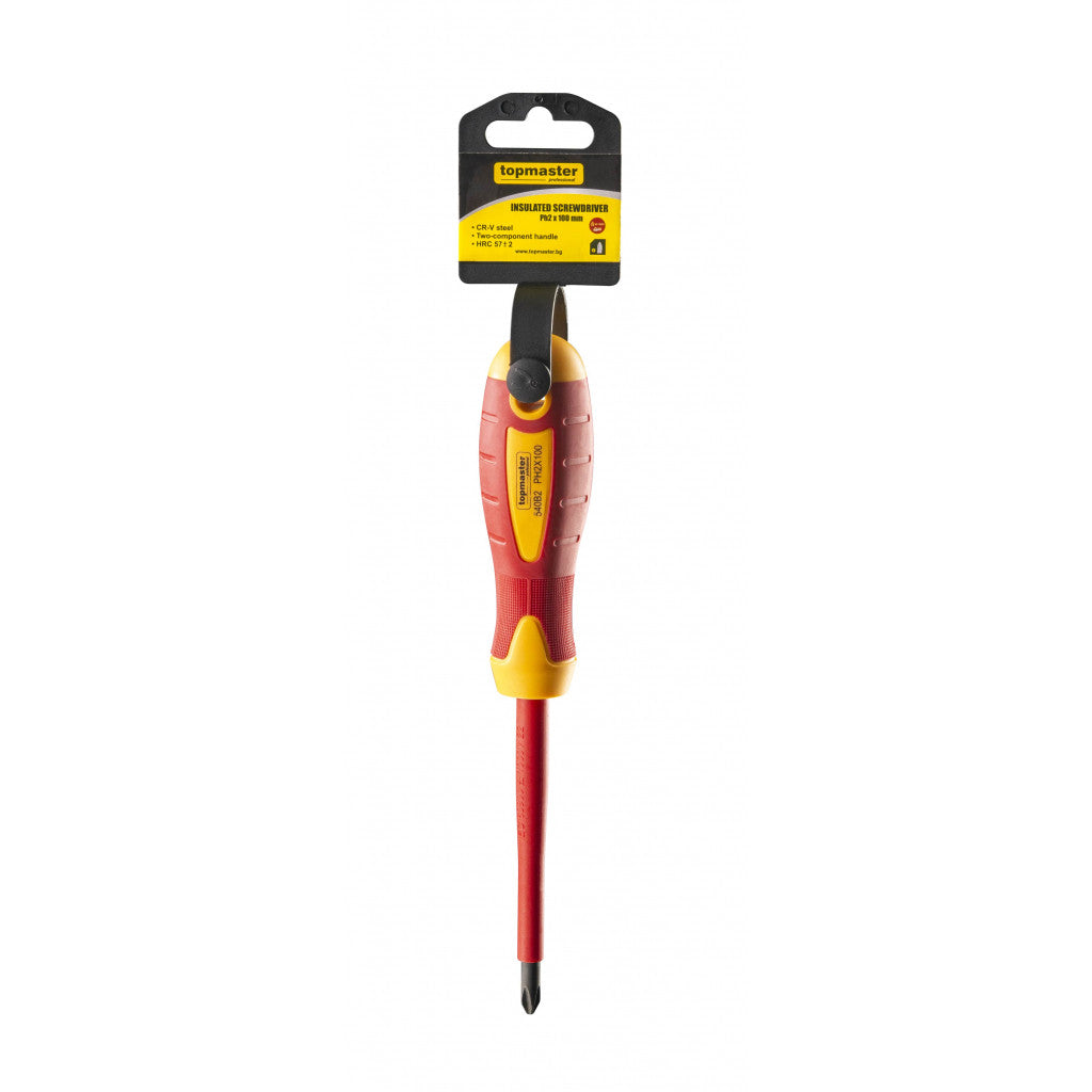 Отвертка изолир. 1000V кръст. Ph2x100mm CR-V Topmaster Professional Top Master Pro BGShopping.net