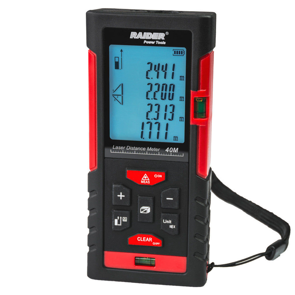 Ролетка лазерна 40m 4реда LCD Pythagoras Pro RAIDER RD-LDM01 – Raider Power Tools