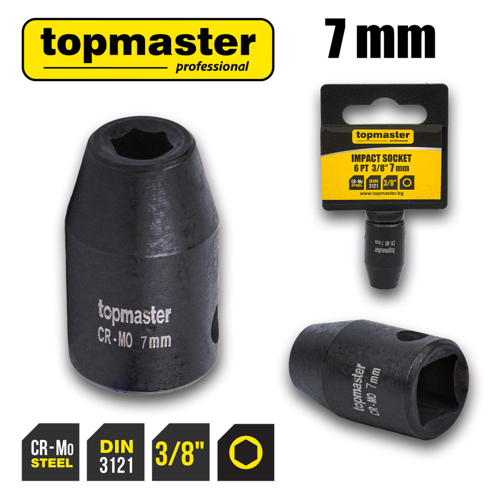 Вложка ударна 6 стенна 3/8"х7mm TMP Top Master Pro - BGShopping.net