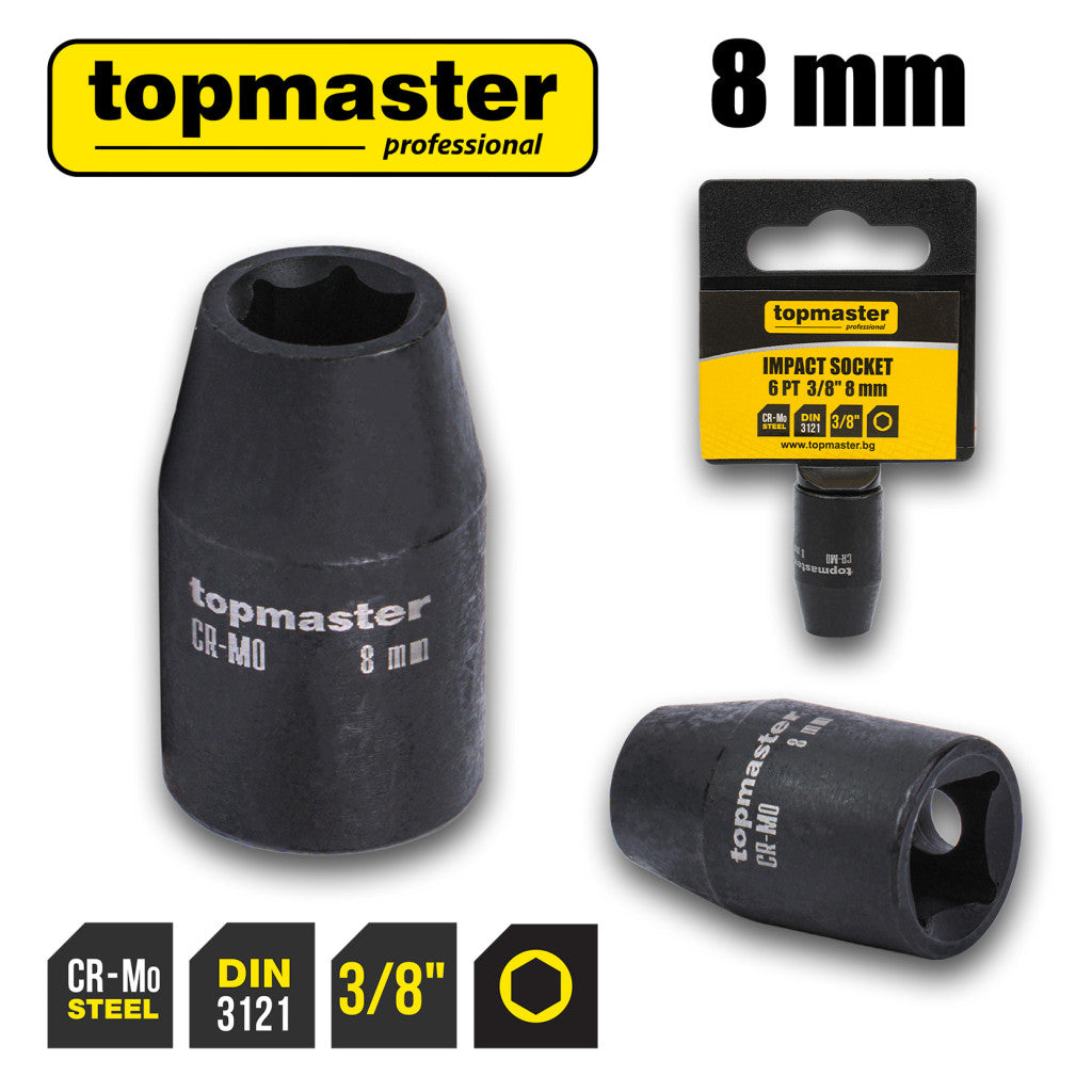 Вложка ударна 6 стенна 3/8"х8mm TMP Top Master Pro - BGShopping.net