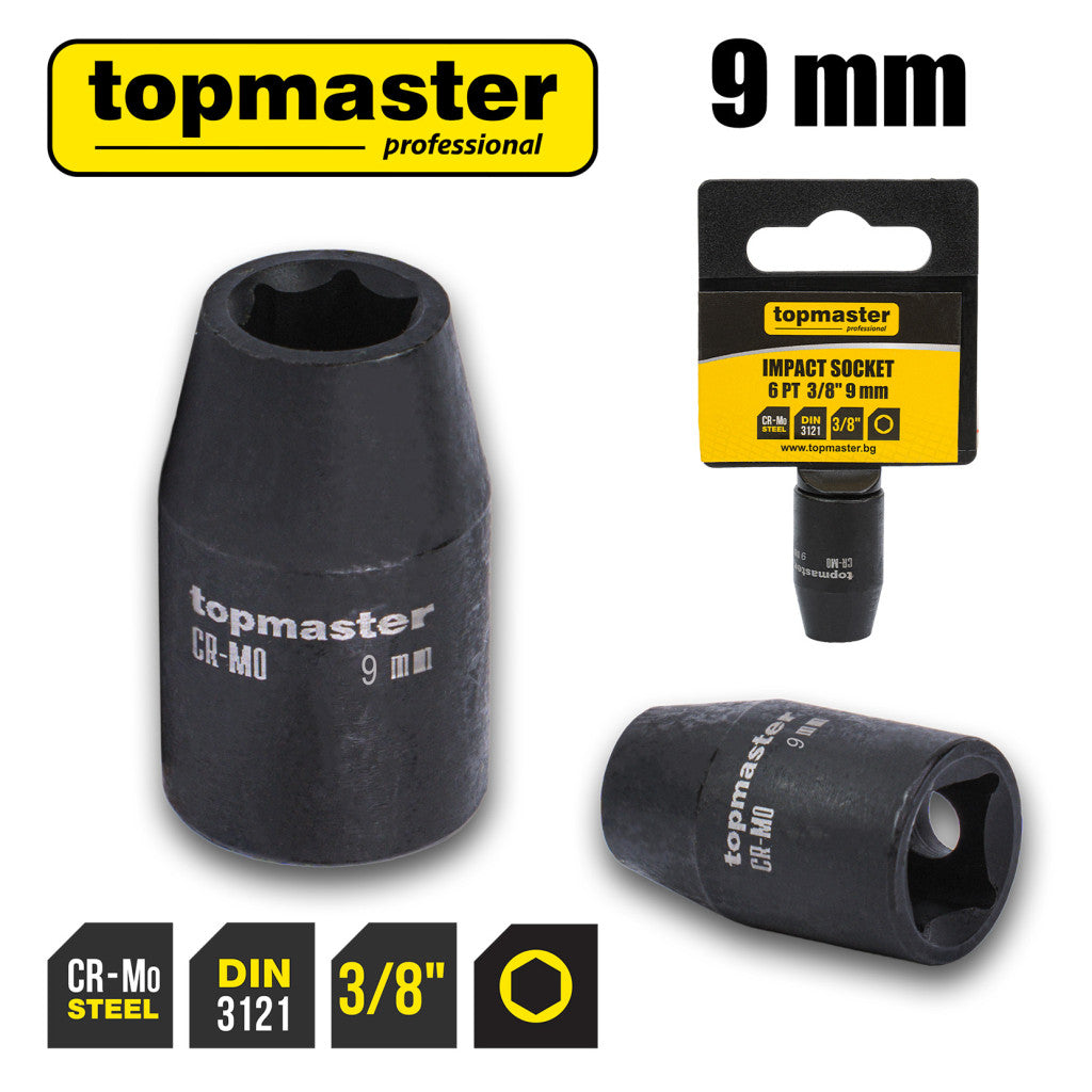 Вложка ударна 6 стенна 3/8"х9mm TMP Top Master Pro - BGShopping.net