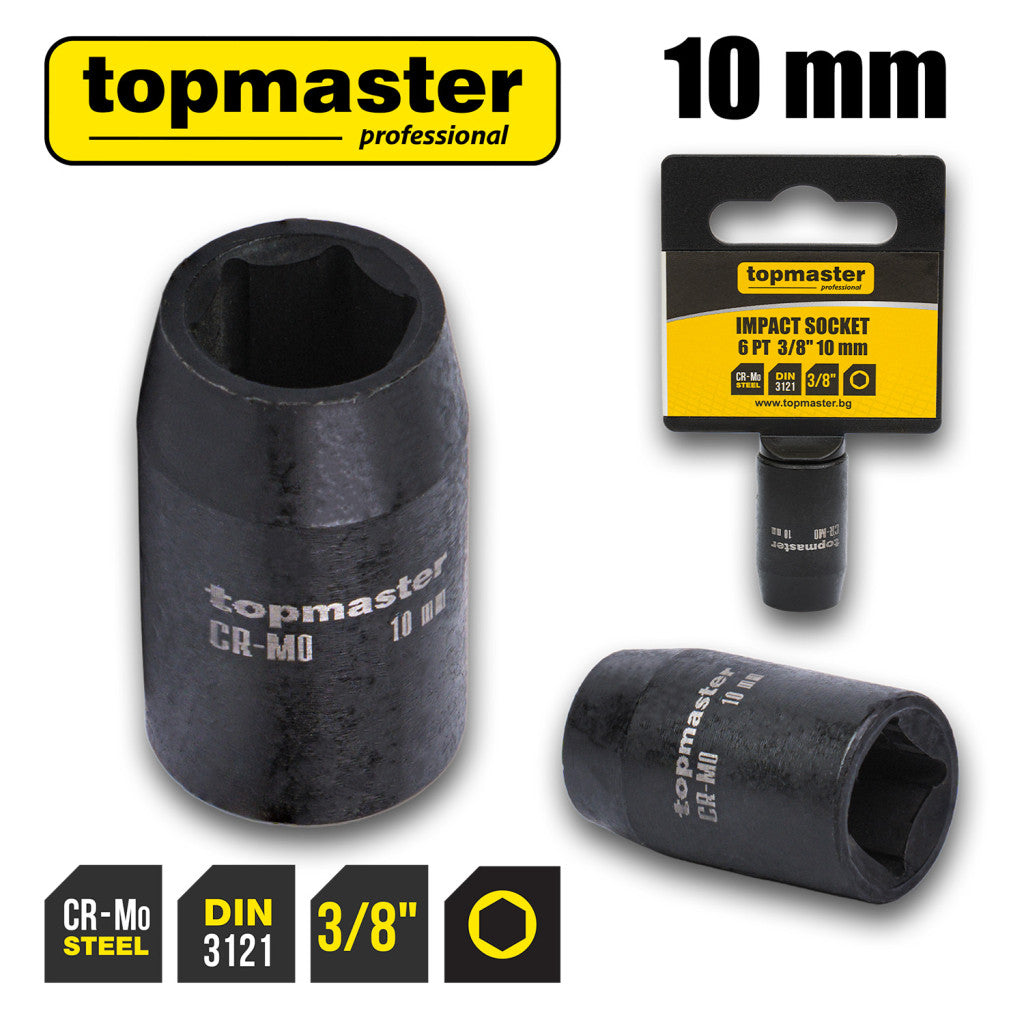 Вложка ударна 6 стенна 3/8"х10mm TMP Top Master Pro - BGShopping.net