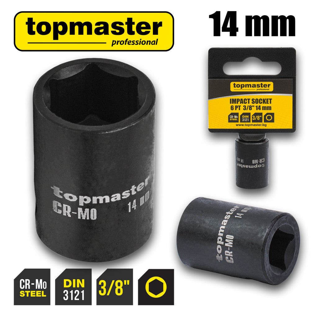 Вложка ударна 6 стенна 3/8"х14mm TMP Top Master Pro - BGShopping.net
