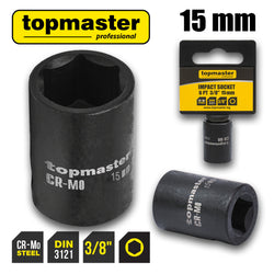 Вложка ударна 6 стенна 3/8"х15mm TMP – Top Master Pro