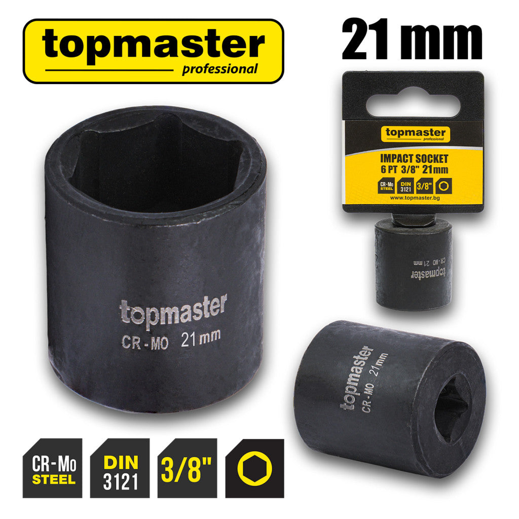 Вложка ударна 6 стенна 3/8"х21mm TMP Top Master Pro - BGShopping.net