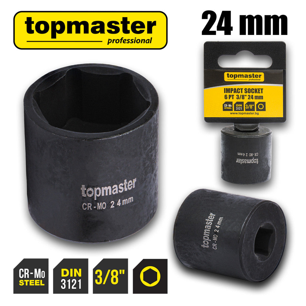 Вложка ударна 6 стенна 3/8"х24mm TMP Top Master Pro - BGShopping.net