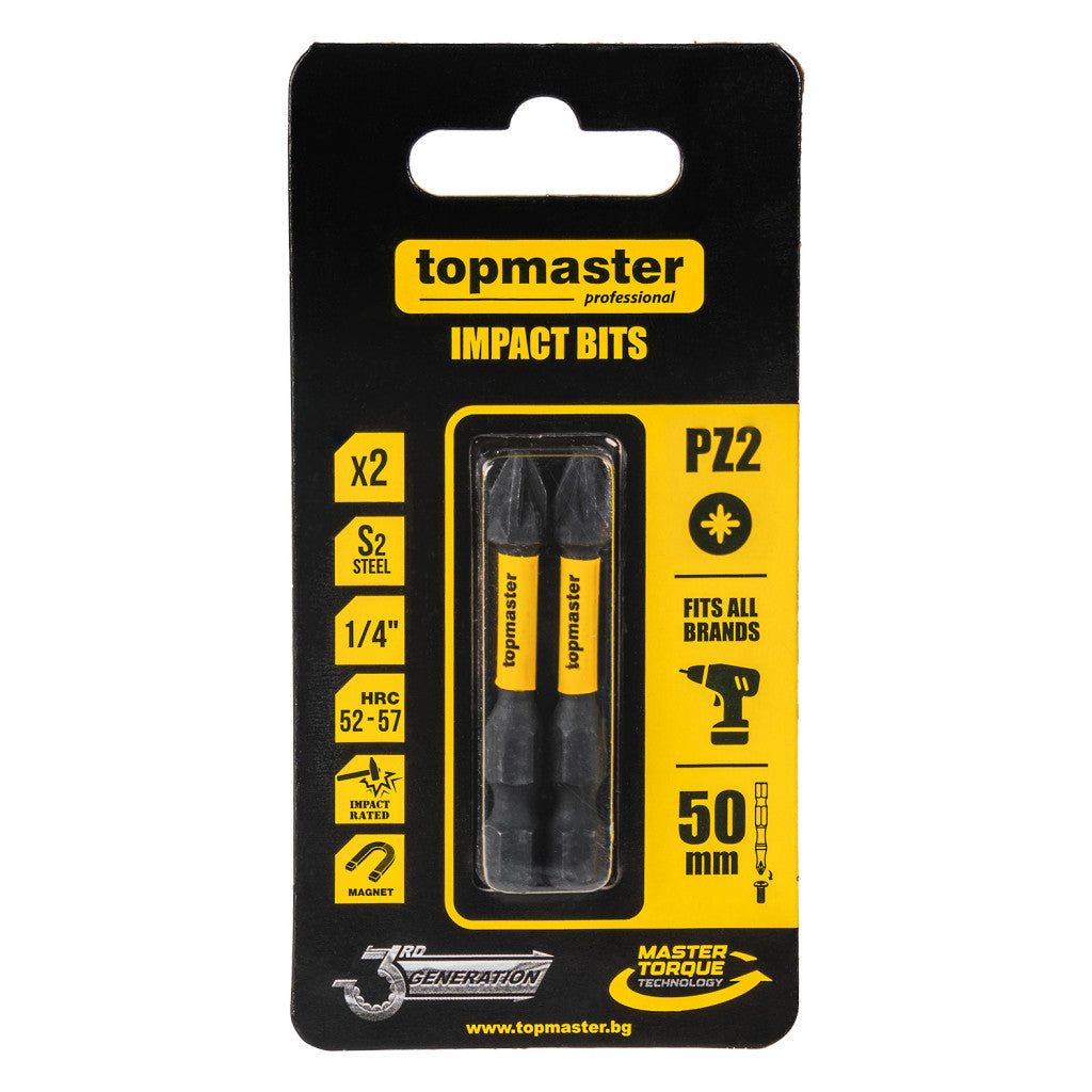Накрайници ударни 50мм PZ2, 2 бр. Topmaster Professional – Top Master Pro