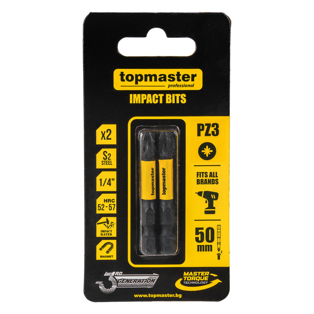 Накрайници ударни 50мм PZ3, 2 бр. Topmaster Professional – Top Master Pro