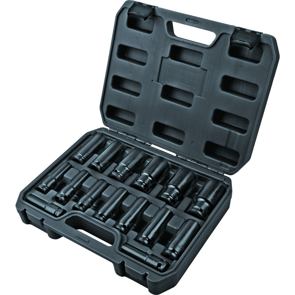 Вложки ударни удължени 1/2"Dr сет 15бр 10-32mm Cr-Mo Topmaster Professional – Top Master Pro