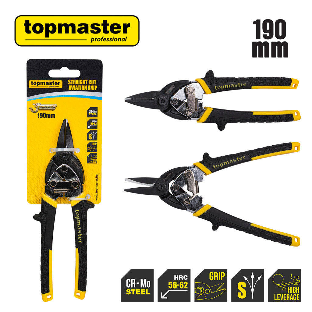 Ножица за ламарина усилена права 190mm TMP – Top Master Pro