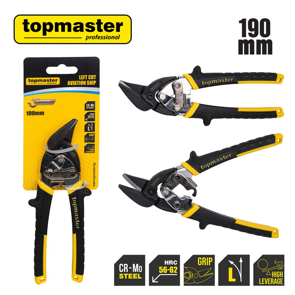 Ножица за ламарина усилена лява 190mm TMP – Top Master Pro