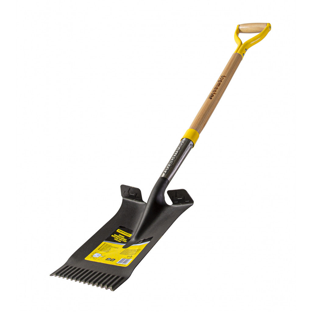 Лопата квадрат с педал и дървена дръжка 1150mm Topmaster Professional – Top Master Pro