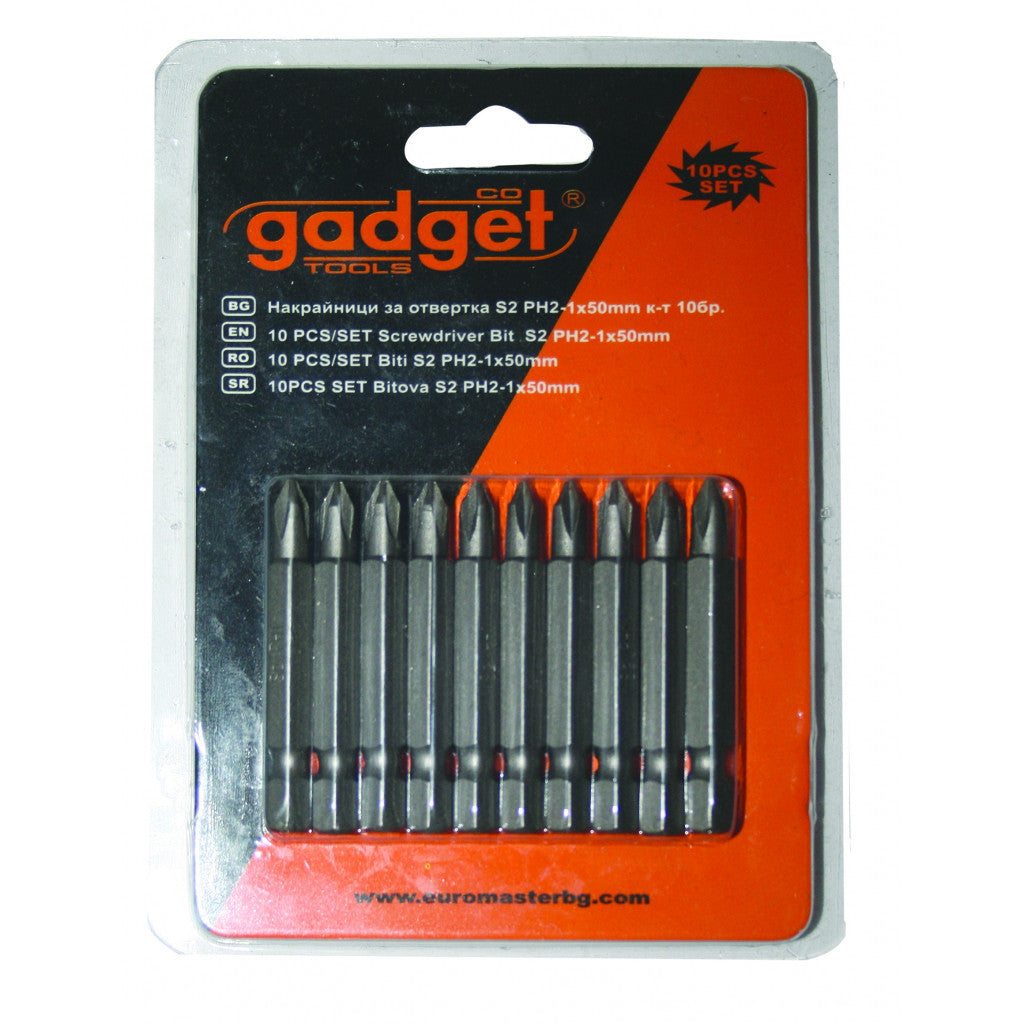 Накрайници за отвертка S2 PH-1x50mm к-т 10 бр. GADGET – Gadget