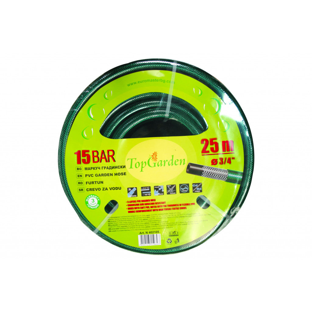 Маркуч градински трислоен 3/4" 25m TG GADGET Top Garden BGShopping.net