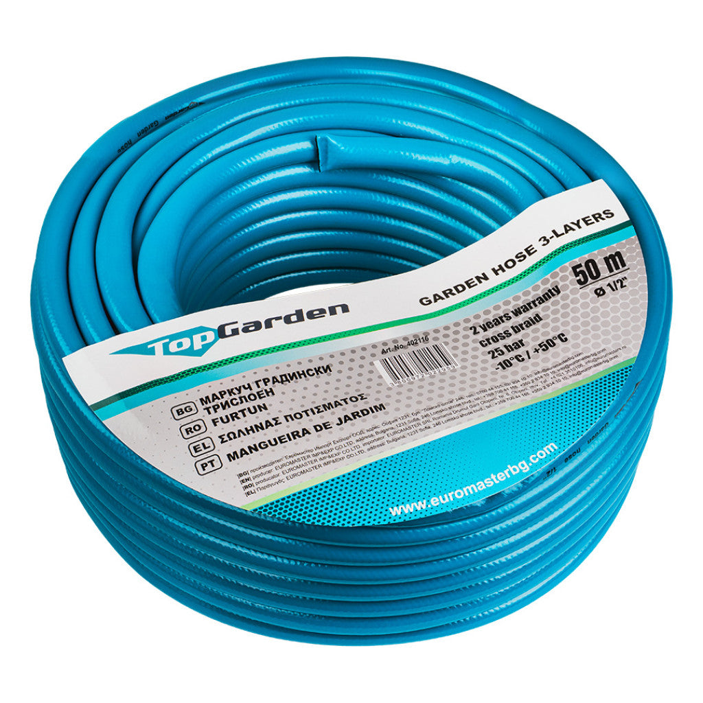 Маркуч градински трислоен 1/2" 50m TG – Top Garden