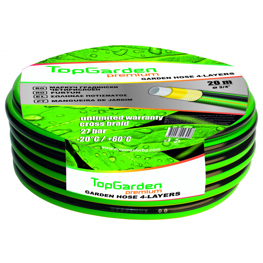 Маркуч градински четирислоен 3/4" 30m TGP GADGET – Top Garden