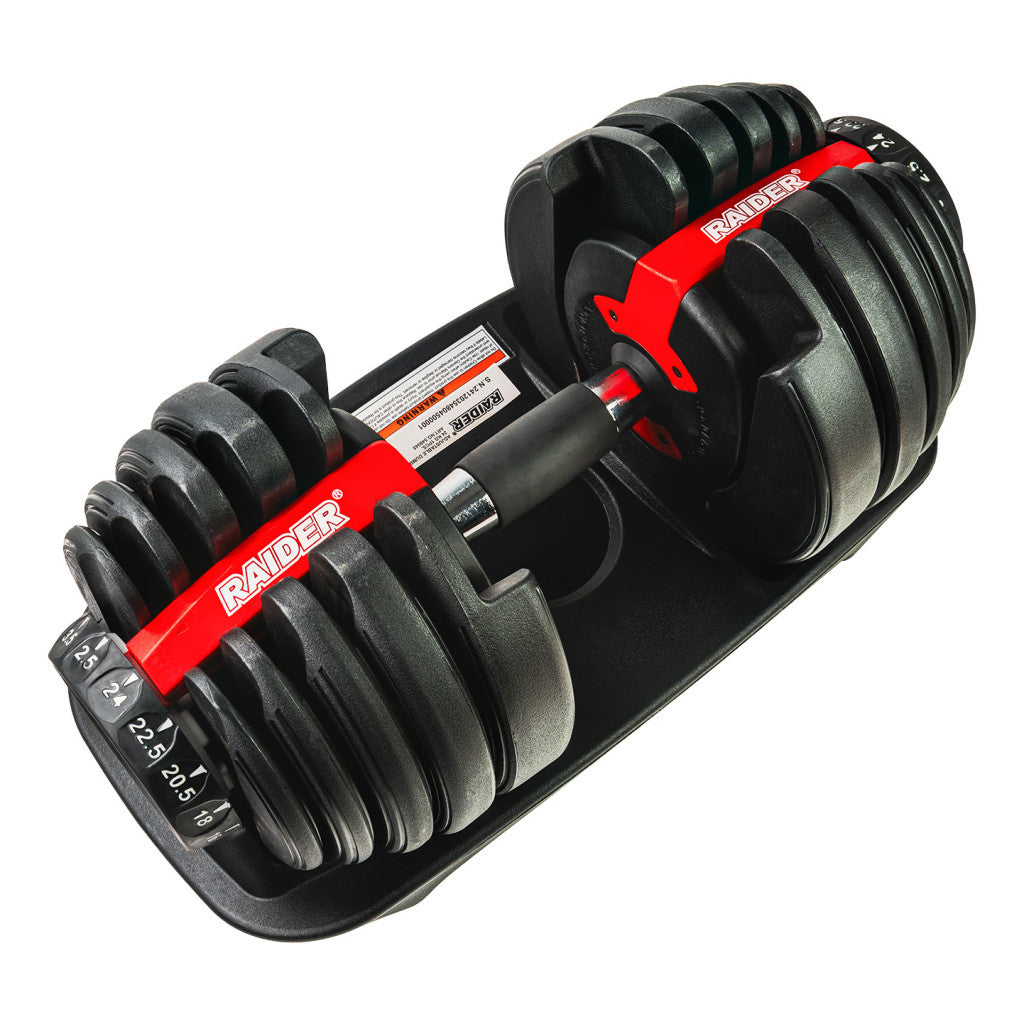 Дъмбел с регулируеми тежести 24 kg 1бр. GYM RAIDER – Raider Power Tools
