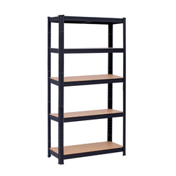 Стелаж метален черен 5 MDF рафта x 175 kg, 1800х900х400 – Top Strong