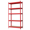Стелаж метален червен 5 MDF рафта x 175 kg, 1800х900х400 Top Strong - BGShopping.net