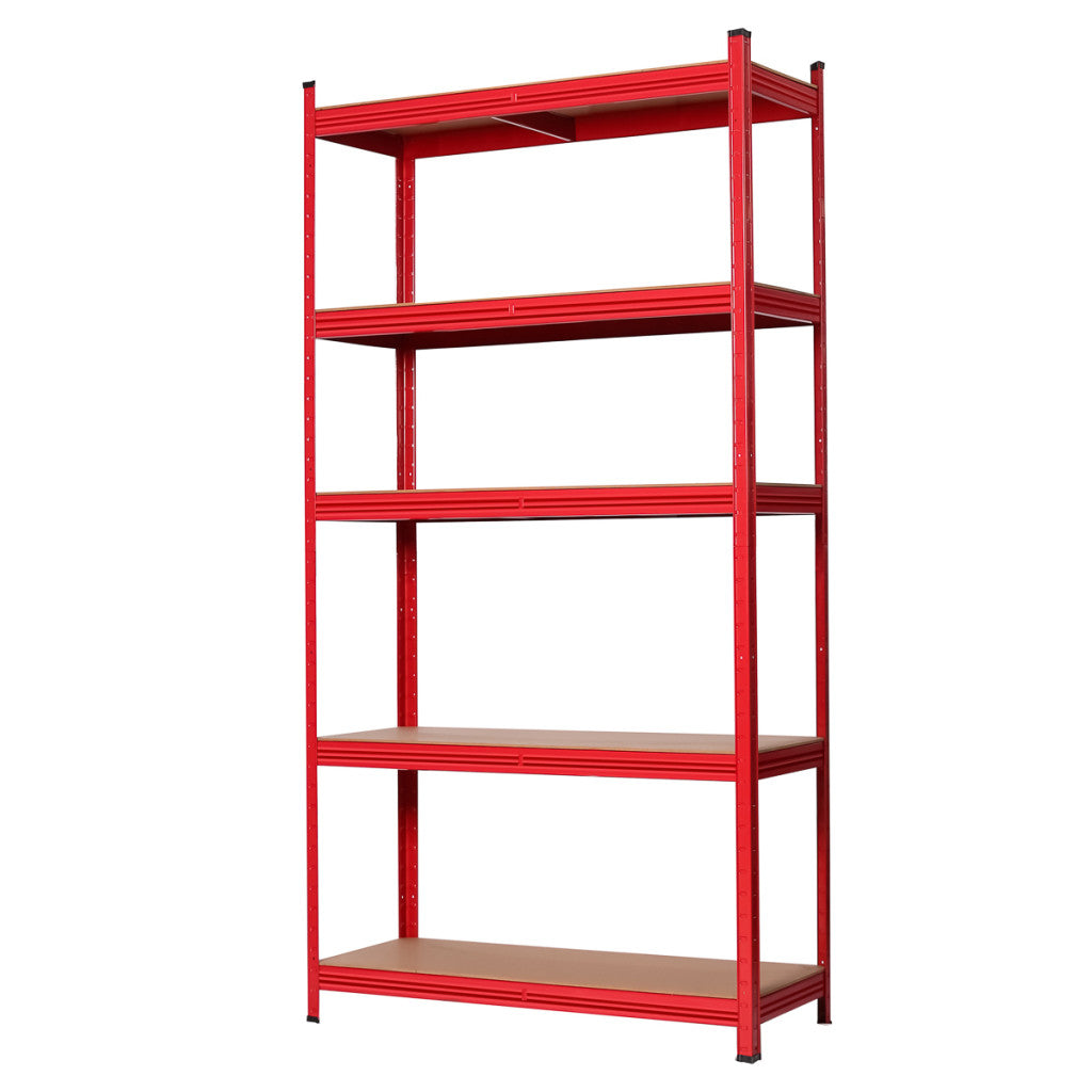Стелаж метален червен 5 MDF рафта x 175 kg, 1800х900х400 Top Strong - BGShopping.net