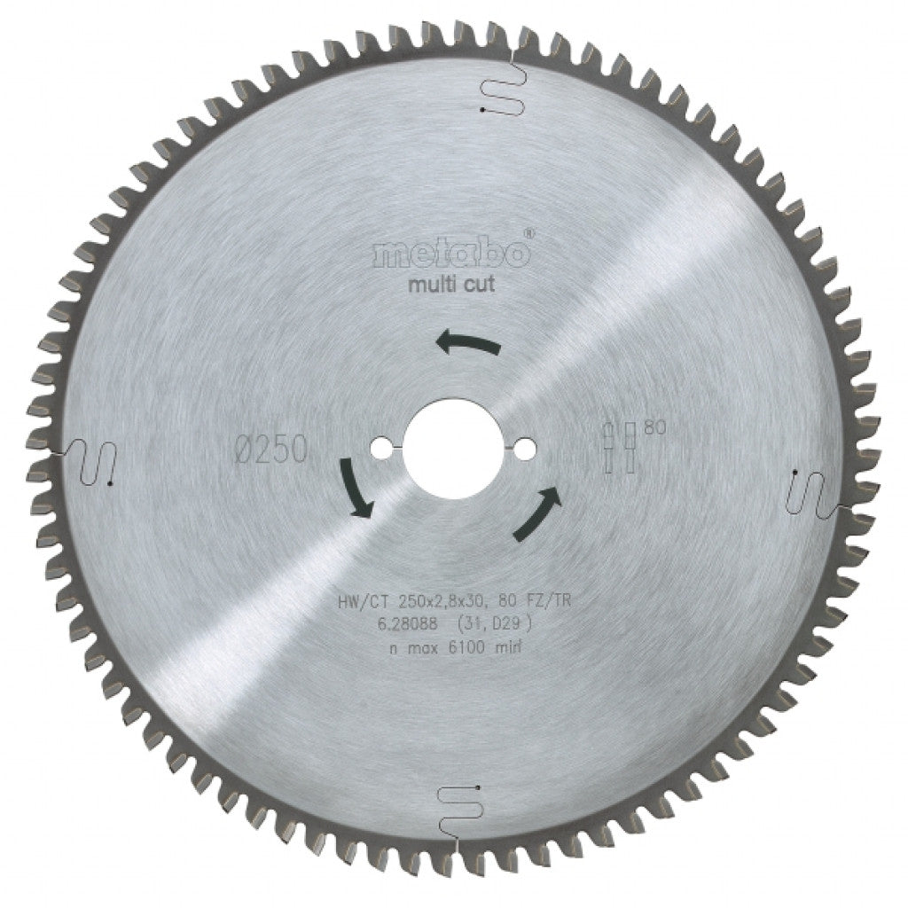 Диск за циркуляр 250х2.8х30.0mm 80 FZ 5° neg. Metabo BGShopping.net