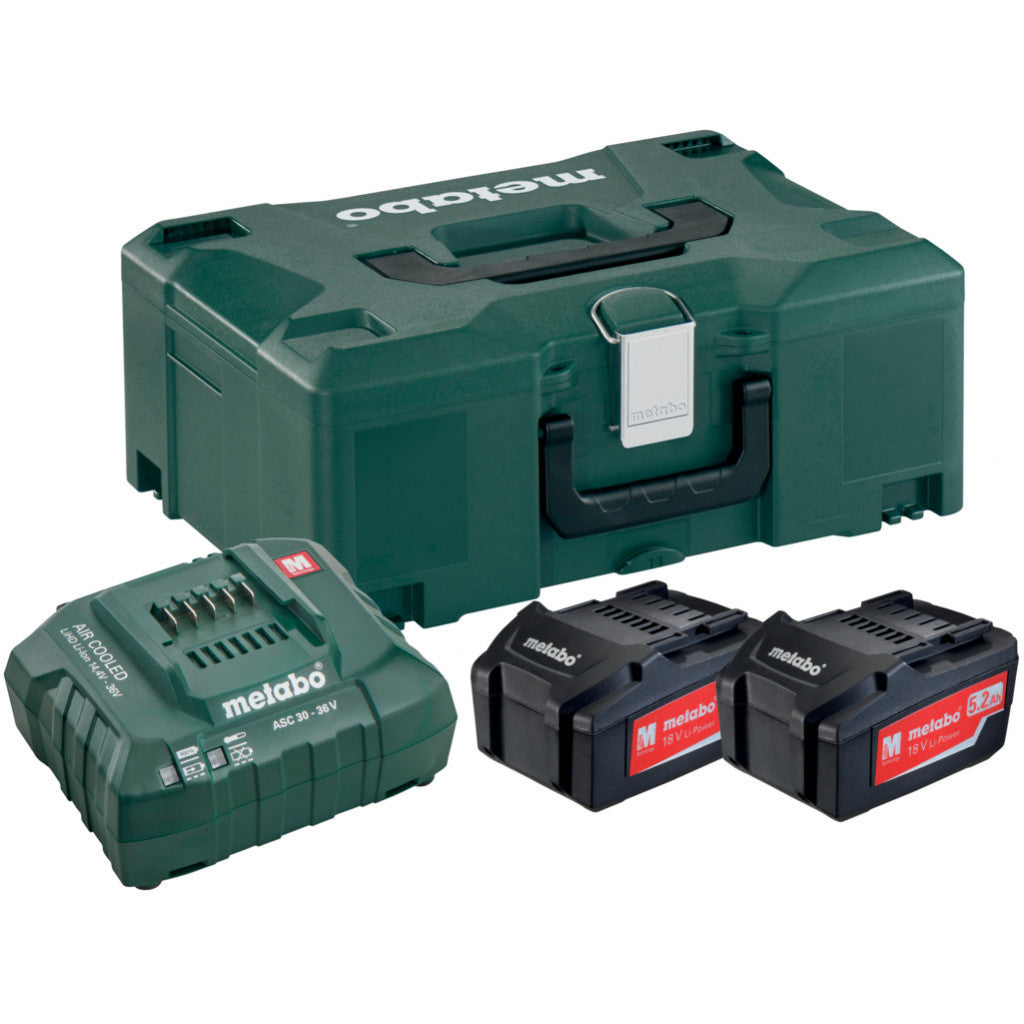 Акумулатори к-т 18V ASC 30-36 + 2x5.2 Ah LiPower + Metaloc Metabo BGShopping.net
