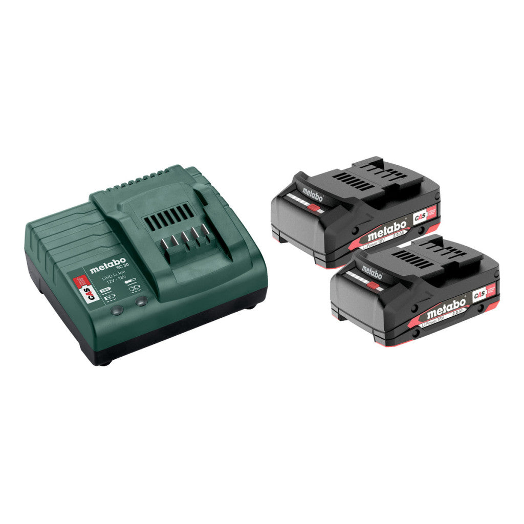 Базов комплект акумулатори 18V SC 30 + 2x2.0Ah Li-Power Metabo - BGShopping.net