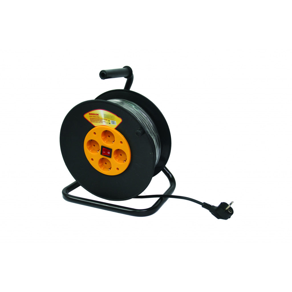 Удължител 50m на макара 4 гнезда MK Makalon - BGShopping.net