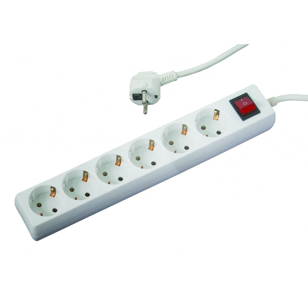 Разклонител 6 гнезда с кабел 1.5m х1.5mm2 с ключMK – Makalon