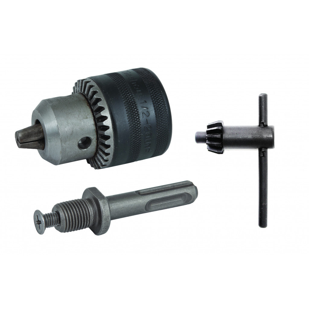 Патронник за борм. 1/2" 13mm с ключ + адапт. SDS-plus – Raider Power Tools