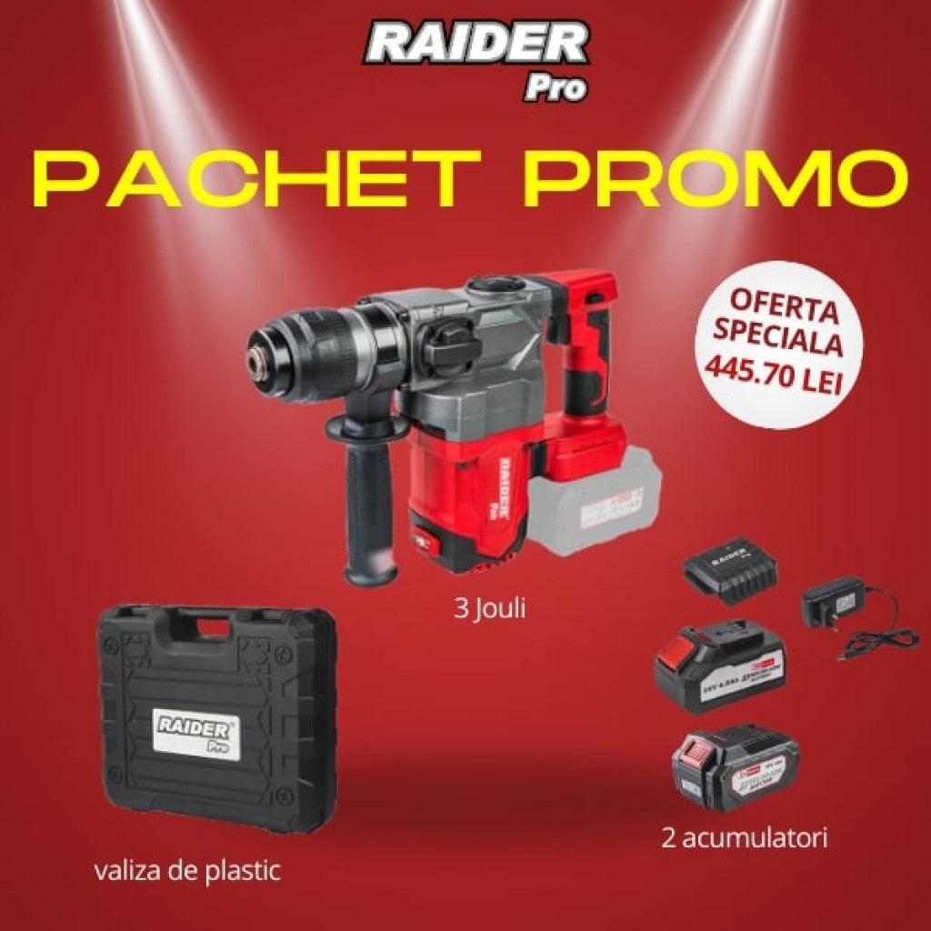 Pachet promo - RDP-YBRH20 & Set incarcator si 2 baterii 4Ah Raider Pro - BGShopping.net