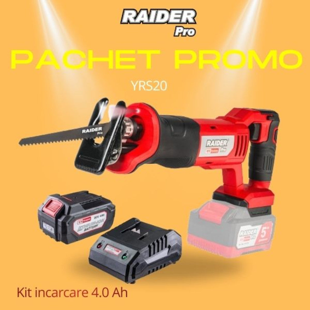 Pachet promo - RDP-YRS20 & Set incarcator si baterie 4Ah Raider Pro BGShopping.net