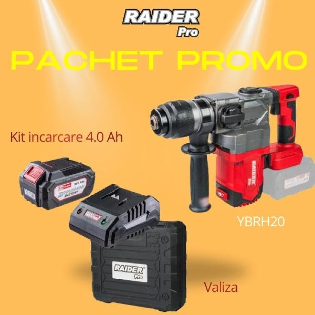 Pachet promo - RDP-YBRH20 & Set incarcator si baterie 4Ah Raider Pro BGShopping.net