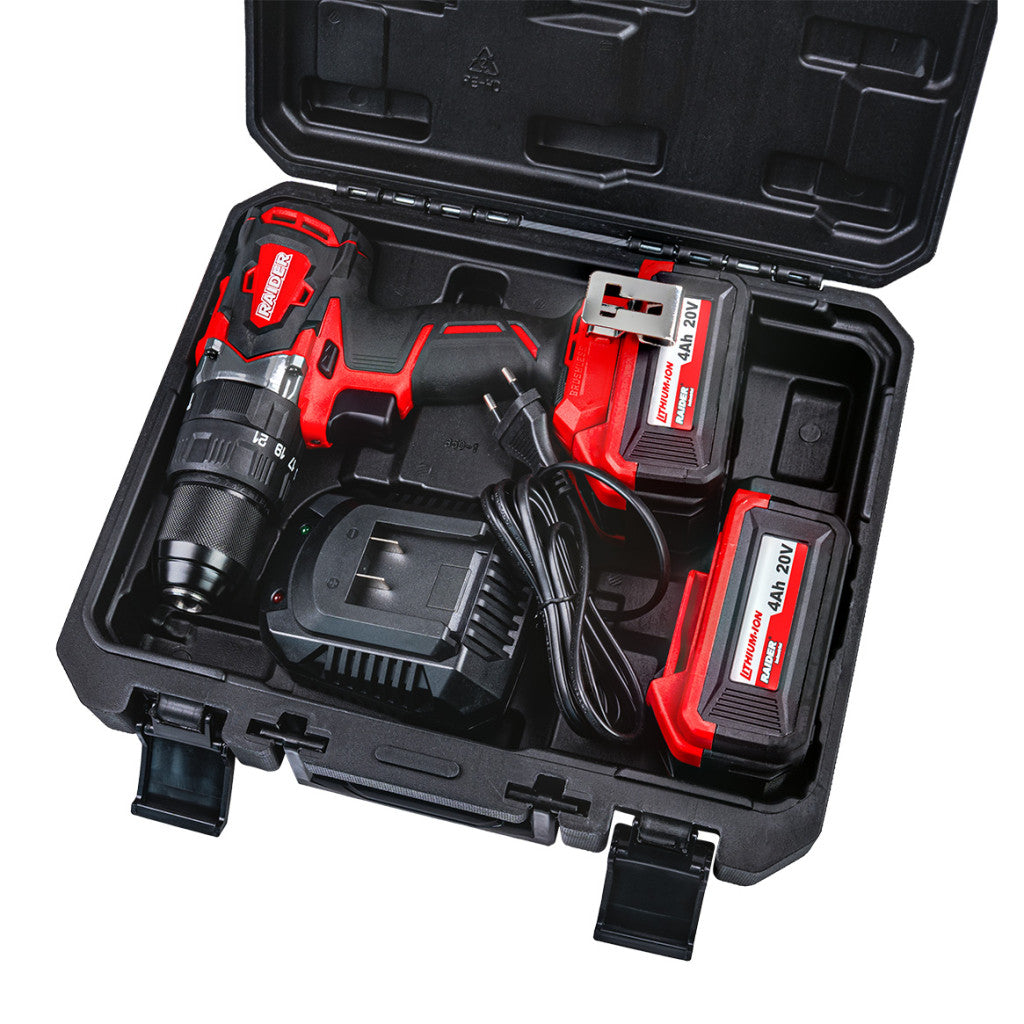 Бормашина акум. ударна 20V 2-ск. 2x4Ah 62Nm RAIDER INDUSTRIAL RDI-CDB01 - снимка 2