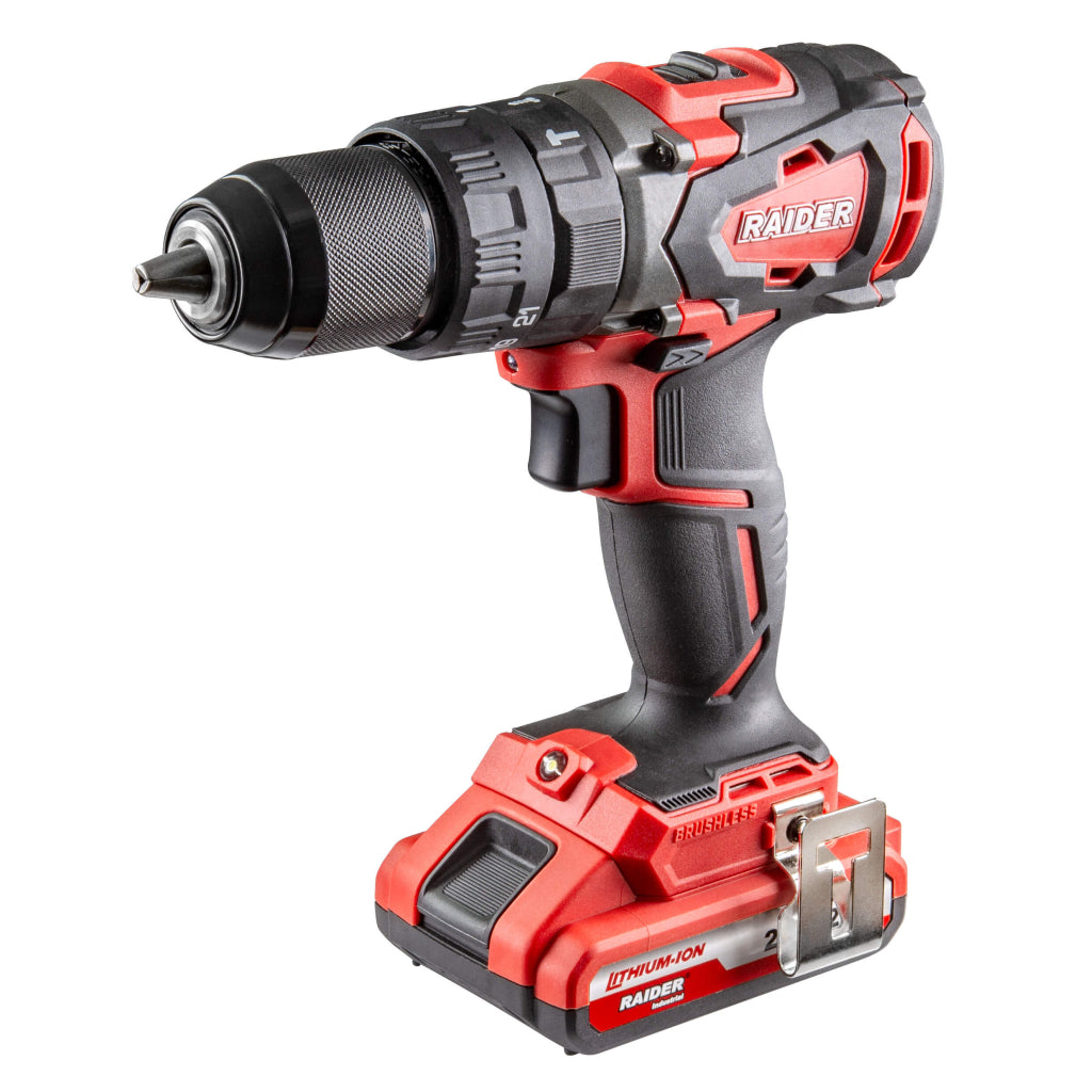 Бормашина ударна безч. 20V 2-ск. 2x2Ah 62Nm куфар RAIDER INDUSTRIAL RDI-CDB02 - снимка 2