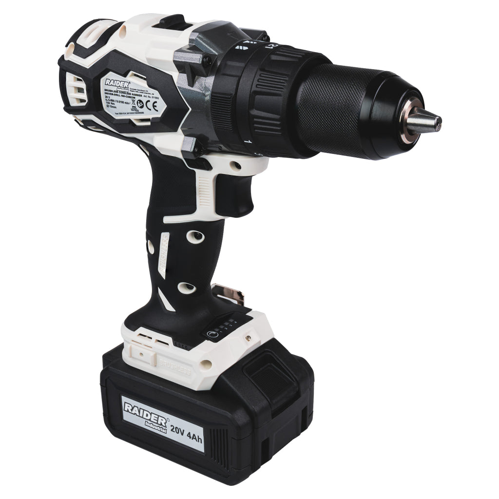 Бормашина ударна безч. 20V 2-ск. 4Ah 155Nm куфар RDI-CDB03W - снимка 2