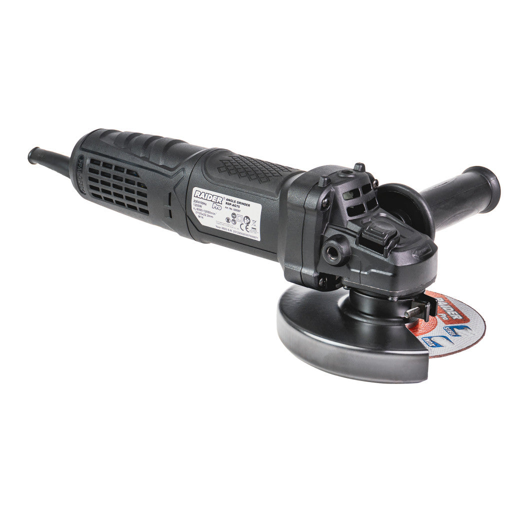 Ъглошлайф 125mm 1200W рег. обороти RAIDER PRO RDP-AG75 Black Edition - снимка 2