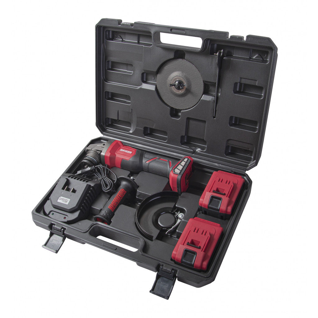 Ъглошлайф 20V 125mm 2x5Ah безчетков в куфар RAIDER INDUSTRIAL RDI-AGB61 - снимка 2