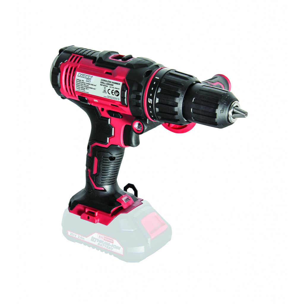 R20 Бормашинаакум. Li-ion 2-ск. 13mm 50Nm Solo RAIDER PRO RDP-SCDI20 - снимка 2