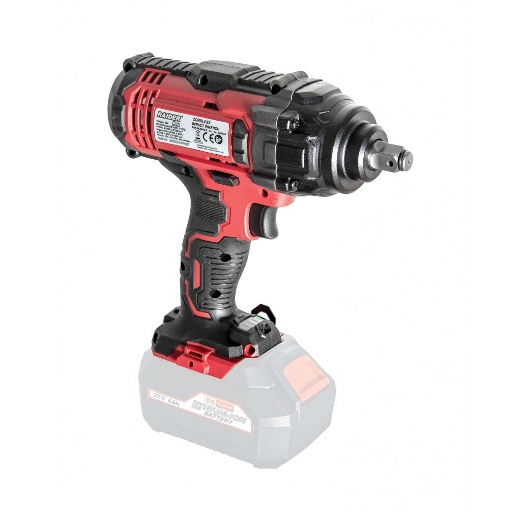 R20 Гайковерт акум. Li-ion 1/2' 400Nm 5-ск. RAIDER PRO RDP-SCIW20-5 - снимка 2
