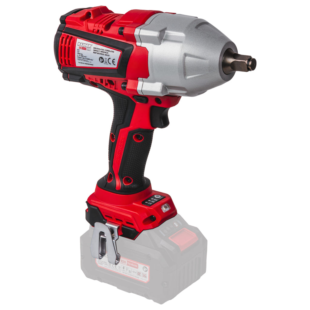R20 Гайковерт ударен безч. 1/2"1800Nm3ск.LED Solo RAIDER PRO RDP-BCIW20 - снимка 2