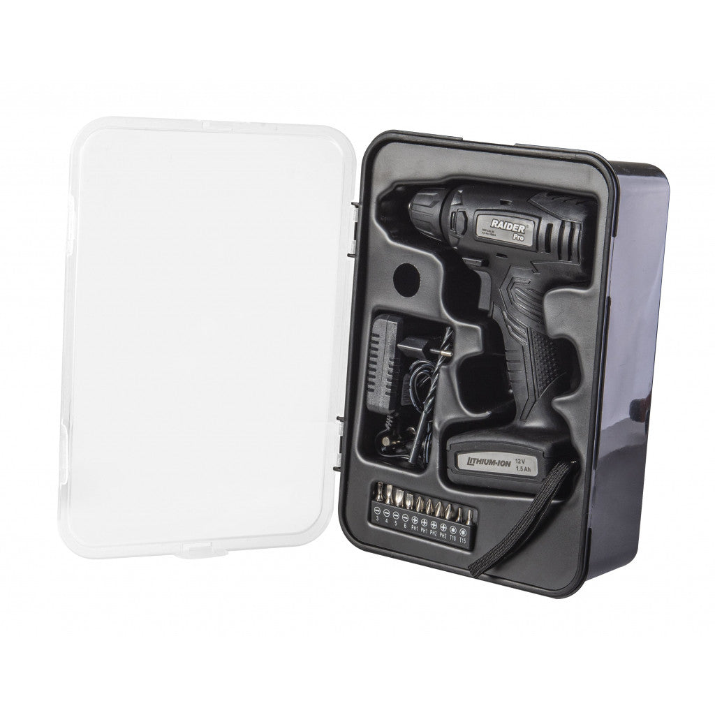 Бормашина акум. Li-ion 12V 1.5Ah 26Nm RAIDER PRO RDP-CDL30 Black - снимка 2