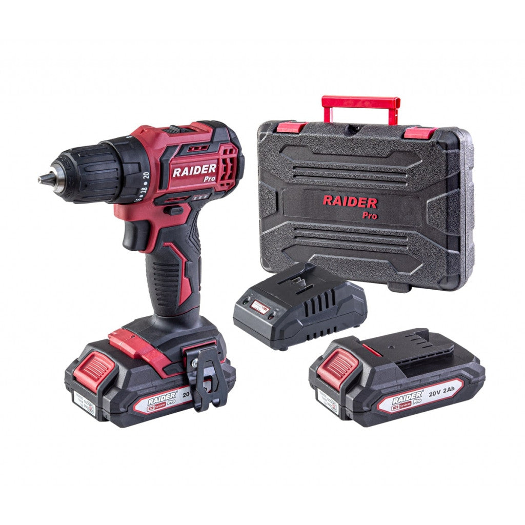 R20 Бормашина акум. 2-ск. 10mm 44Nm 20V 2x2Ah 1h RAIDER PRO RDP-SBCD20 - снимка 2