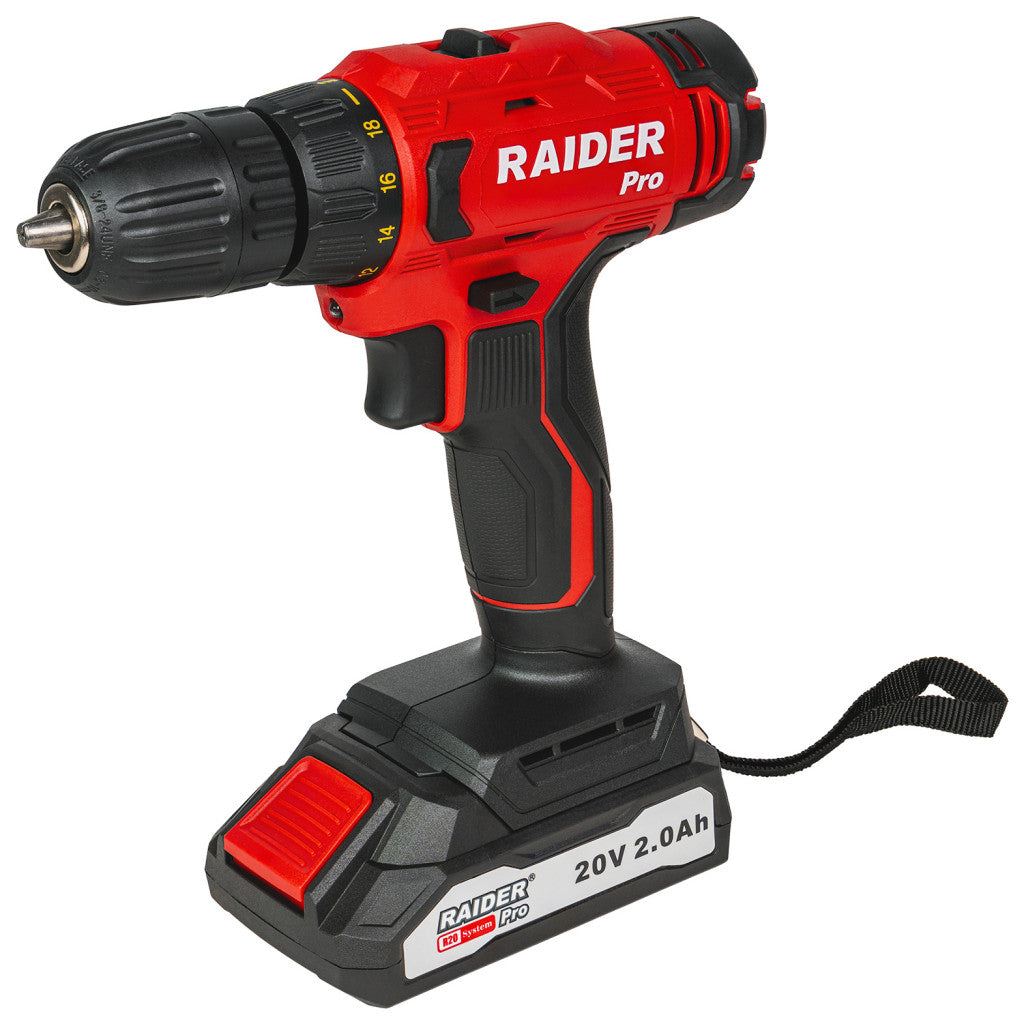 R20 Бормашина акум. 2-ск. 10mm 44Nm 2Ah куфар RAIDER PRO RDP-SPCD20 Set - снимка 2