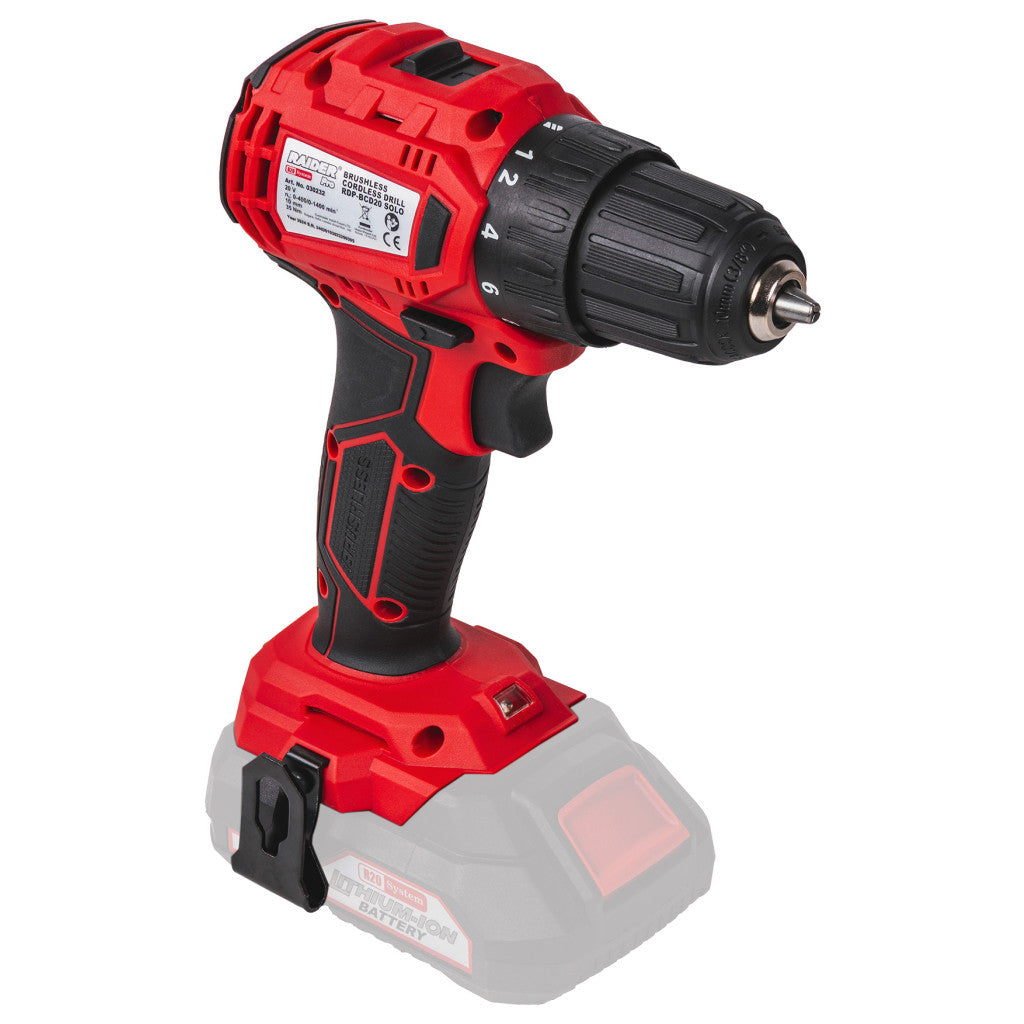 R20 Бормашина безчеткова 2-ск. 10mm 35Nm Solo RAIDER PRO RDP-BCD20 - снимка 2