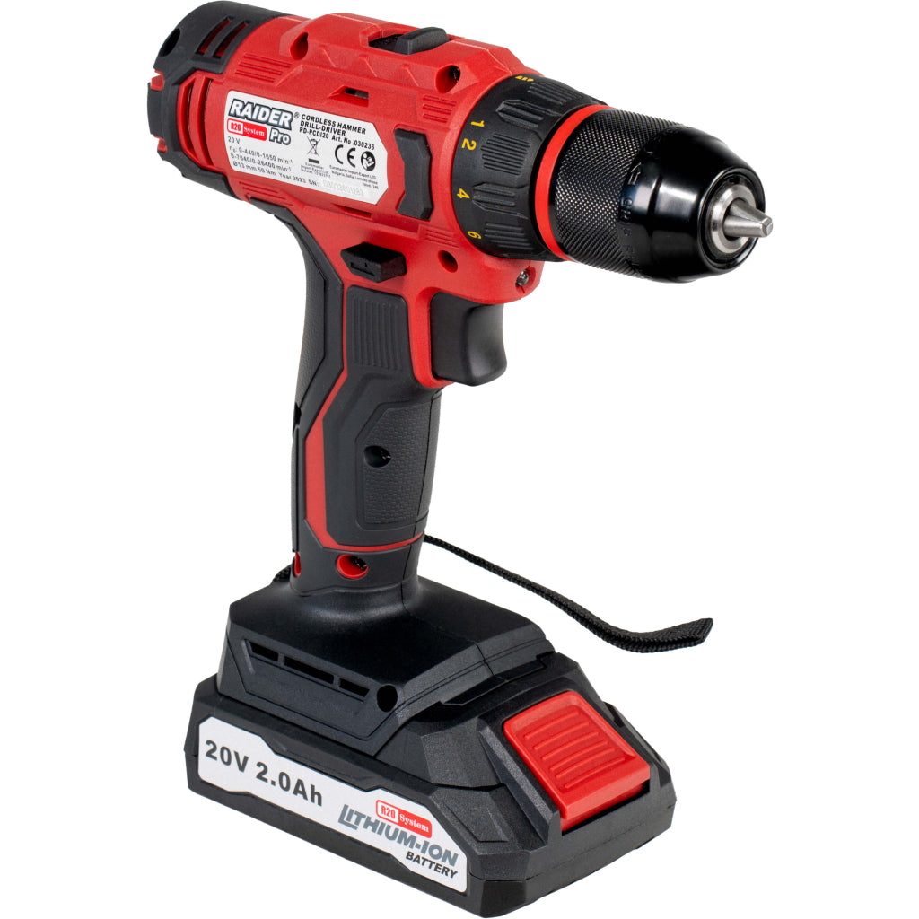 R20 Бормашина 2-ск. 10mm 50Nm 2Ah мет. патр. Case RAIDER PRO RDP-PCDI20 - снимка 2