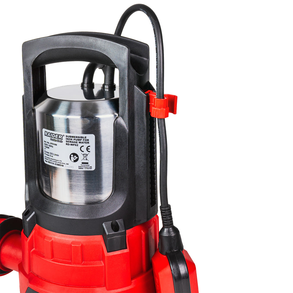 Помпа водна потопяема 1100W 1" 333L/min 9m INOX RAIDER RD-WP62 - снимка 2